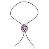 Maxbell Western Bolo Tie Leather Necktie Western Cowboy Trendy Alloy Adjustable Red