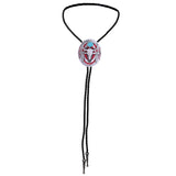 Maxbell Western Bolo Tie Leather Necktie Western Cowboy Trendy Alloy Adjustable Red