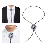 Maxbell Western Bolo Tie Leather Necktie Western Cowboy Trendy Alloy Adjustable Colorful