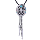 Maxbell Western Bolo Tie Leather Necktie Western Cowboy Trendy Alloy Adjustable Colorful