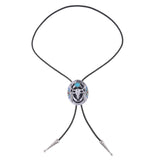 Maxbell Western Bolo Tie Leather Necktie Western Cowboy Trendy Alloy Adjustable Colorful