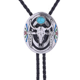 Maxbell Western Bolo Tie Leather Necktie Western Cowboy Trendy Alloy Adjustable Colorful