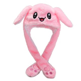 Maxbell Cartoon Plush Bunny Hats Ear Moving Jumping Hat Holiday Gifts  Pink