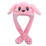 Maxbell Cartoon Plush Bunny Hats Ear Moving Jumping Hat Holiday Gifts  Pink