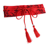 Maxbell Retro Style Women Satin Waist Belt Tied Waist Band for Girls Red