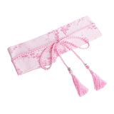 Maxbell Retro Style Women Satin Waist Belt Tied Waist Band for Girls Pink