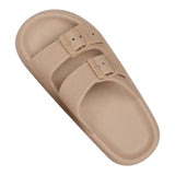 Maxbell Shower Slippers EVA Flat Sole Slippers Anti Slip for Indoor Outdoor Bathroom Khaki 37 to 38