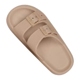 Maxbell Shower Slippers EVA Flat Sole Slippers Anti Slip for Indoor Outdoor Bathroom Khaki 37 to 38