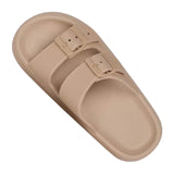 Maxbell Shower Slippers EVA Flat Sole Slippers Anti Slip for Indoor Outdoor Bathroom Khaki 37 to 38