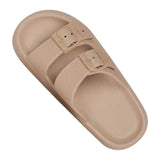 Maxbell Shower Slippers EVA Flat Sole Slippers Anti Slip for Indoor Outdoor Bathroom Khaki 37 to 38