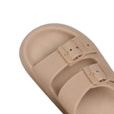 Maxbell Shower Slippers EVA Flat Sole Slippers Anti Slip for Indoor Outdoor Bathroom Khaki 37 to 38