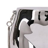 Maxbell Womens Shoulder Strap Bag Prom Clutch Bag Handbag Evening with Strap  Silver