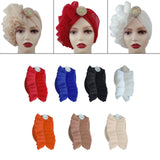 Maxbell Women African Turban Muslim Headscarf Hijab Head Wrap Headtie Headpiece Red