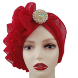 Maxbell Women African Turban Muslim Headscarf Hijab Head Wrap Headtie Headpiece Red