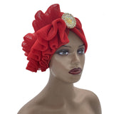 Maxbell Women African Turban Muslim Headscarf Hijab Head Wrap Headtie Headpiece Red
