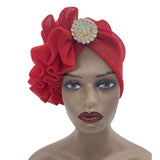 Maxbell Women African Turban Muslim Headscarf Hijab Head Wrap Headtie Headpiece Red