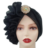 Maxbell Women African Turban Muslim Headscarf Hijab Head Wrap Headtie Headpiece Black