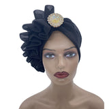 Maxbell Women African Turban Muslim Headscarf Hijab Head Wrap Headtie Headpiece Black