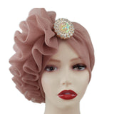 Maxbell Women African Turban Muslim Headscarf Hijab Head Wrap Headtie Headpiece Khaki