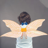 Maxbell Shiny Angel Butterfly Wing Fairy Wing Stage Performance Fancy Dress Orange