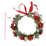 Maxbell Floral Crown Flower Headband Headpiece for Beach Wedding Holiday Red