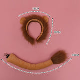 Maxbell Lion Tail Ears Plush Costume Set Fancy Dress Jungle for Show Carnival Stage