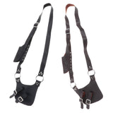 Maxbell Medieval Shoulder Strap PU Leather Knife Holder for Knight Costume Black