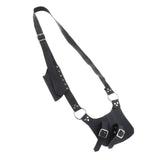 Maxbell Medieval Shoulder Strap PU Leather Knife Holder for Knight Costume Black