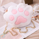 Maxbell Claw Chain Shoulder Bag Plush Cartoon Fashion Messenger for Mobile Phone White