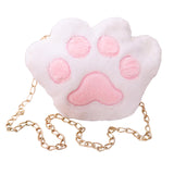 Maxbell Claw Chain Shoulder Bag Plush Cartoon Fashion Messenger for Mobile Phone White