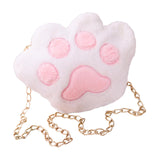 Maxbell Claw Chain Shoulder Bag Plush Cartoon Fashion Messenger for Mobile Phone White