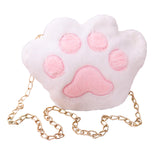 Maxbell Claw Chain Shoulder Bag Plush Cartoon Fashion Messenger for Mobile Phone White