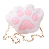 Maxbell Claw Chain Shoulder Bag Plush Cartoon Fashion Messenger for Mobile Phone White