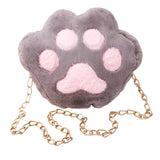 Maxbell Claw Chain Shoulder Bag Plush Cartoon Fashion Messenger for Mobile Phone Gray