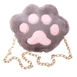 Maxbell Claw Chain Shoulder Bag Plush Cartoon Fashion Messenger for Mobile Phone Gray