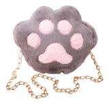 Maxbell Claw Chain Shoulder Bag Plush Cartoon Fashion Messenger for Mobile Phone Gray