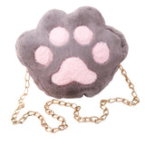 Maxbell Claw Chain Shoulder Bag Plush Cartoon Fashion Messenger for Mobile Phone Gray