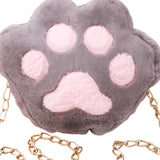 Maxbell Claw Chain Shoulder Bag Plush Cartoon Fashion Messenger for Mobile Phone Gray