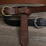 Maxbell Embossed Medieval Belt Cosplay Alloy Buckle Accessories Halloween  Black