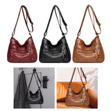 Maxbell Women Leather Shoulder Bag Vacation Casual Travel Bag Multi Layer Lady Red