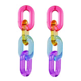 Maxbell Funky Rainbow Chain Dangle Earrings Candy Statement Jewelry for Women