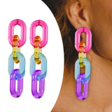 Maxbell Funky Rainbow Chain Dangle Earrings Candy Statement Jewelry for Women