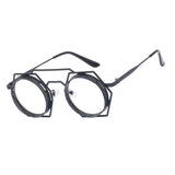 Maxbell Retro Steampunk Sunglasses Fashion Vintage Round UV400 Shades Clear