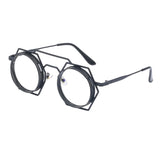 Maxbell Retro Steampunk Sunglasses Fashion Vintage Round UV400 Shades Clear