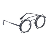 Maxbell Retro Steampunk Sunglasses Fashion Vintage Round UV400 Shades Clear