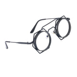 Maxbell Retro Steampunk Sunglasses Fashion Vintage Round UV400 Shades Clear