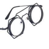 Maxbell Retro Steampunk Sunglasses Fashion Vintage Round UV400 Shades Clear