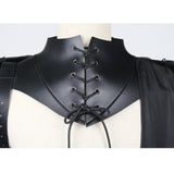 Maxbell Unisex Black Cape Cloak with Buckle Straps Halloween Garment Hooded Cape S
