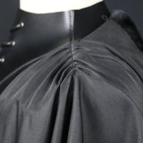 Maxbell Unisex Black Cape Cloak with Buckle Straps Halloween Garment Hooded Cape S