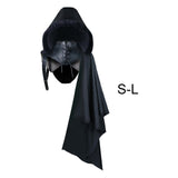 Maxbell Unisex Black Cape Cloak with Buckle Straps Halloween Garment Hooded Cape S